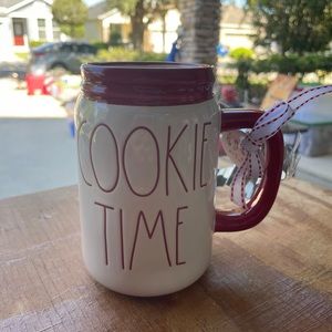 Rae Dunn ‘Cookie Time’ Mason Jar Mug w/Snowflake Cookie Cutter 🎅🏼🍪